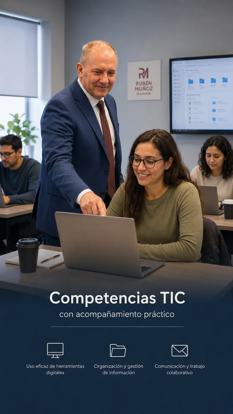 Representación visual de acompañamiento docente en competencias TIC